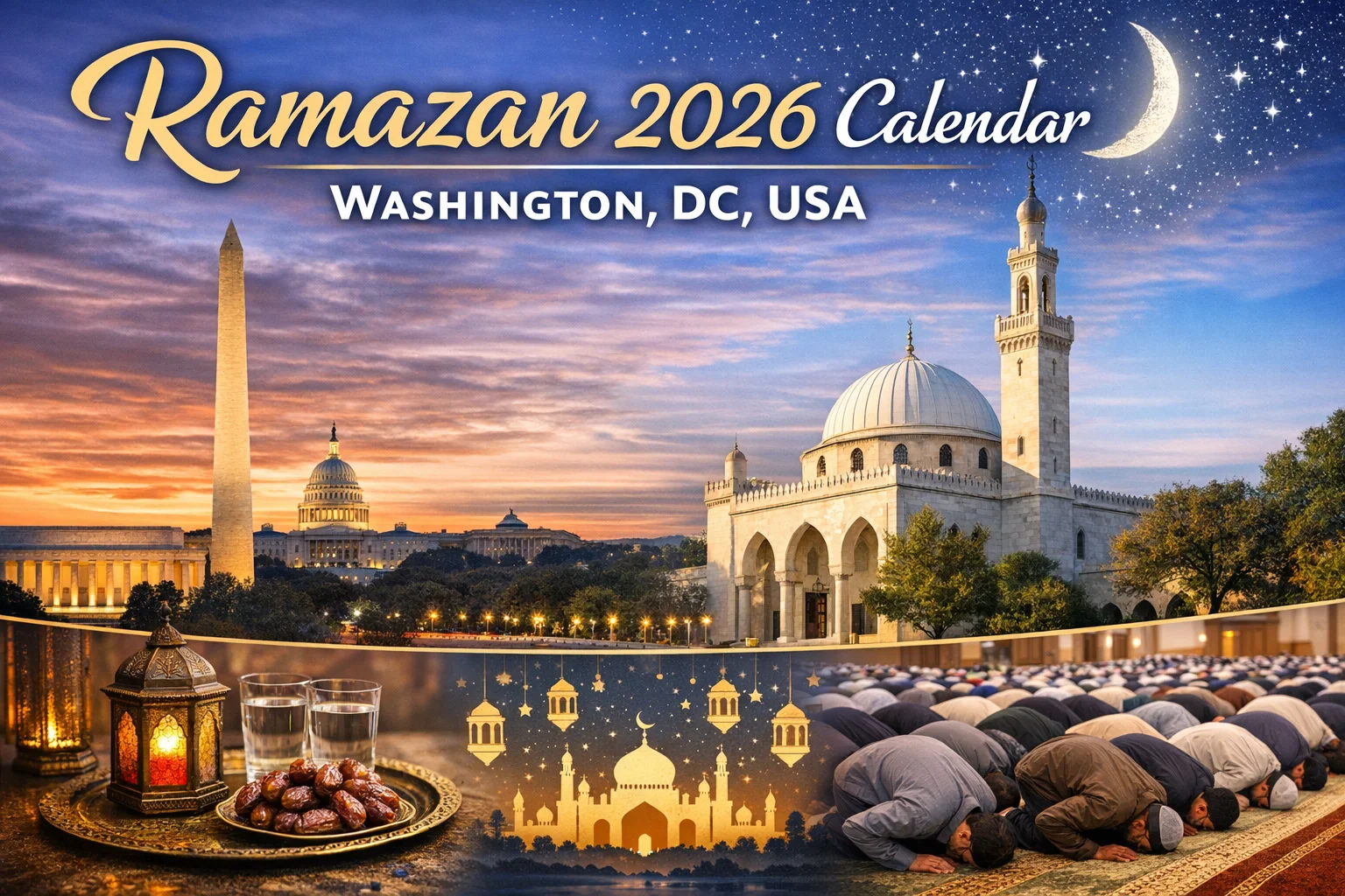 Ramazan 2026 Calendar – Washington, DC, USA