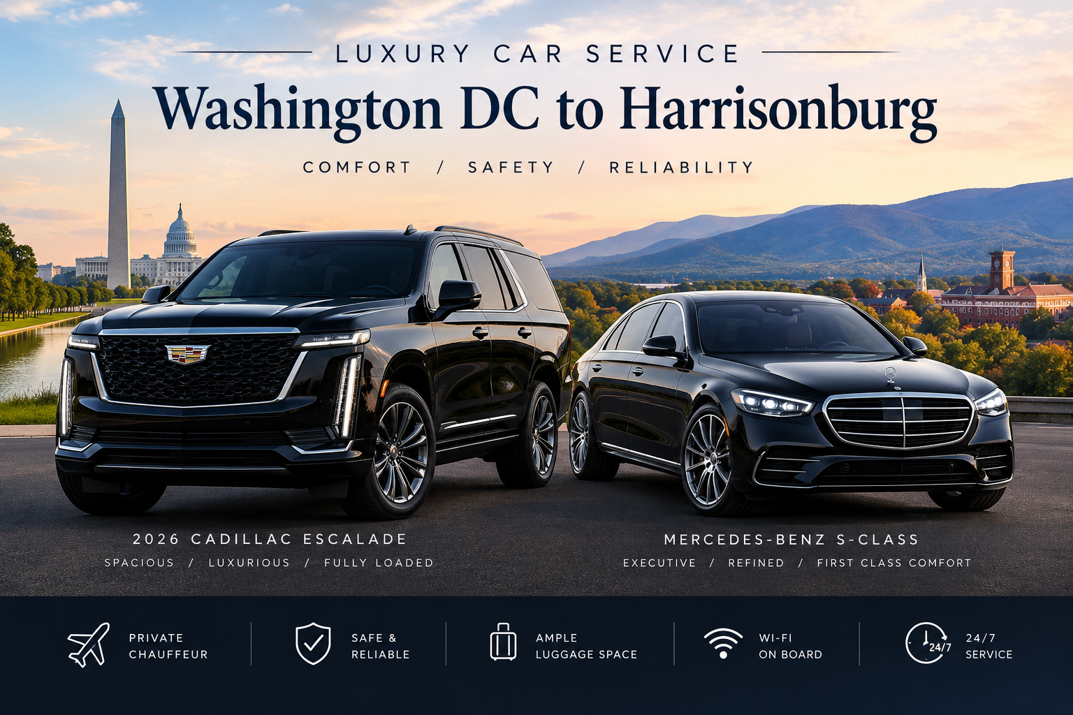 Washington DC to Harrisonburg Car Service